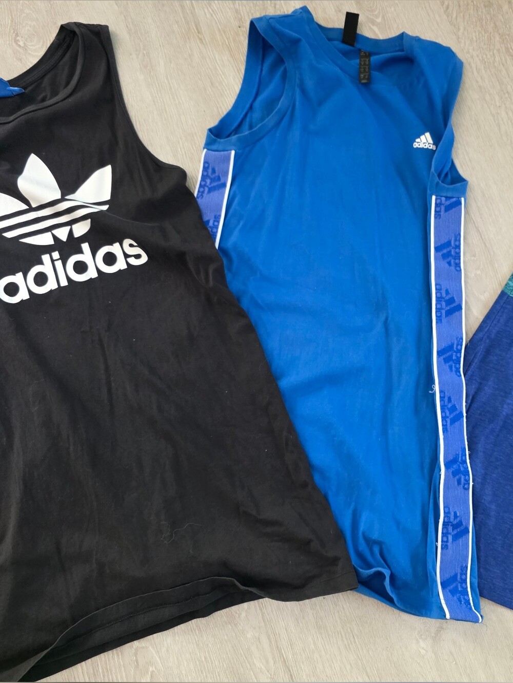 adidas Black and Blue Adidas Athletic Sleeveless Dress. Tropical Dress.(Dresses)